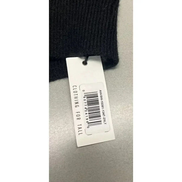 AMERICAN TALL MENS SIZE 2XL BLACK MOCK BUTTON NECK SWEATER NWT - Picture 9 of 12